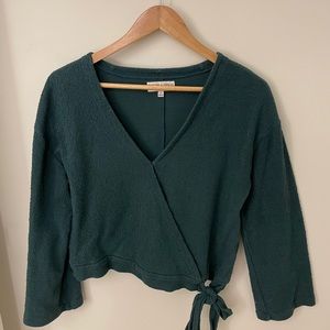 Madewell Texture & Thread green wrap top